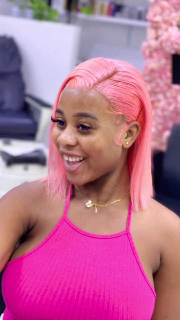 Pink wig install